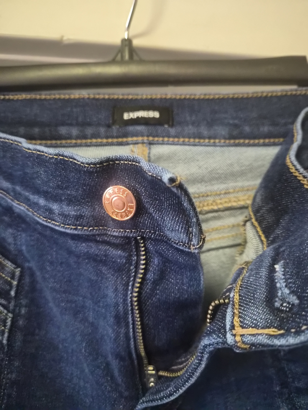 Express Dark Blue Flare Jeans - Picture 7 of 8